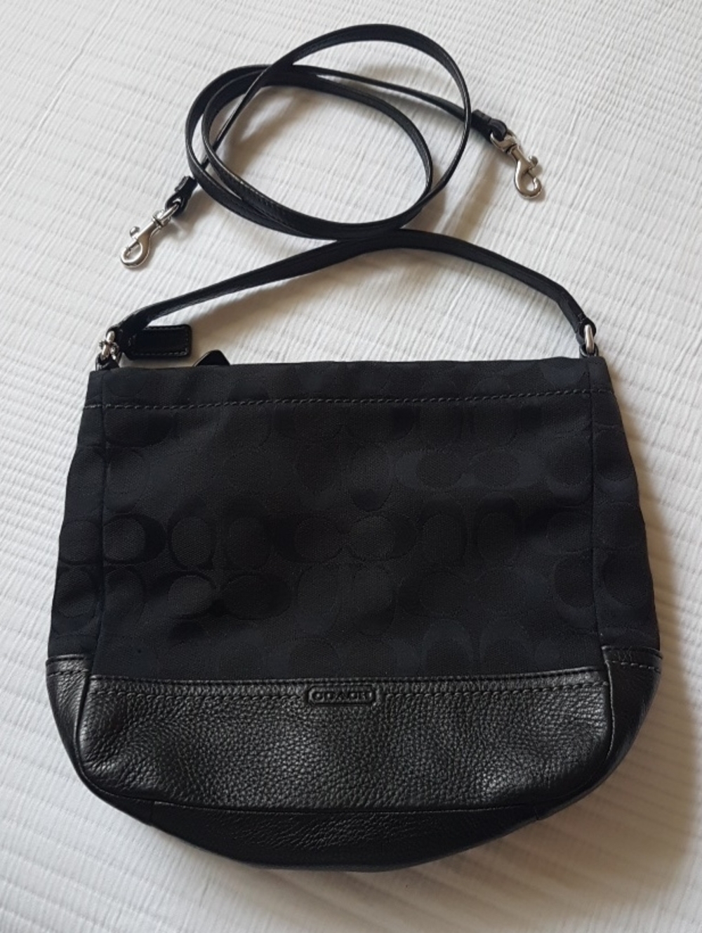 Coach Black Signature Jacquard Crossbody Bag